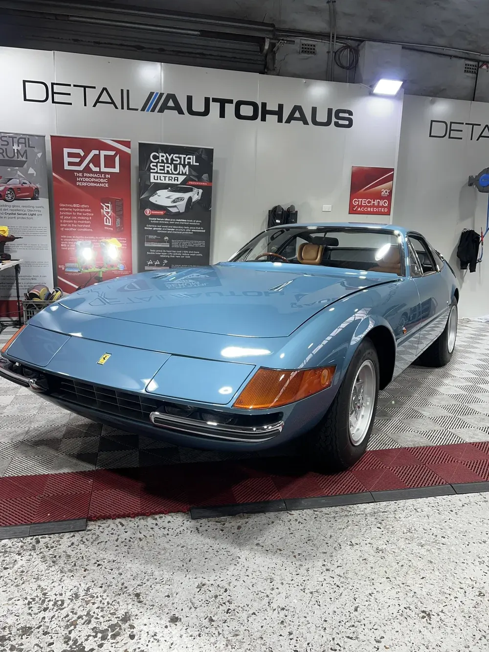 Blue Ferrari Daytona in the studio