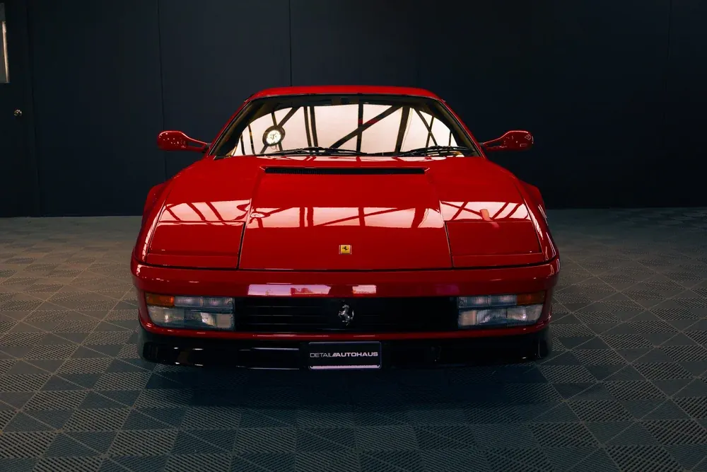 Red Ferrari prepared for concours