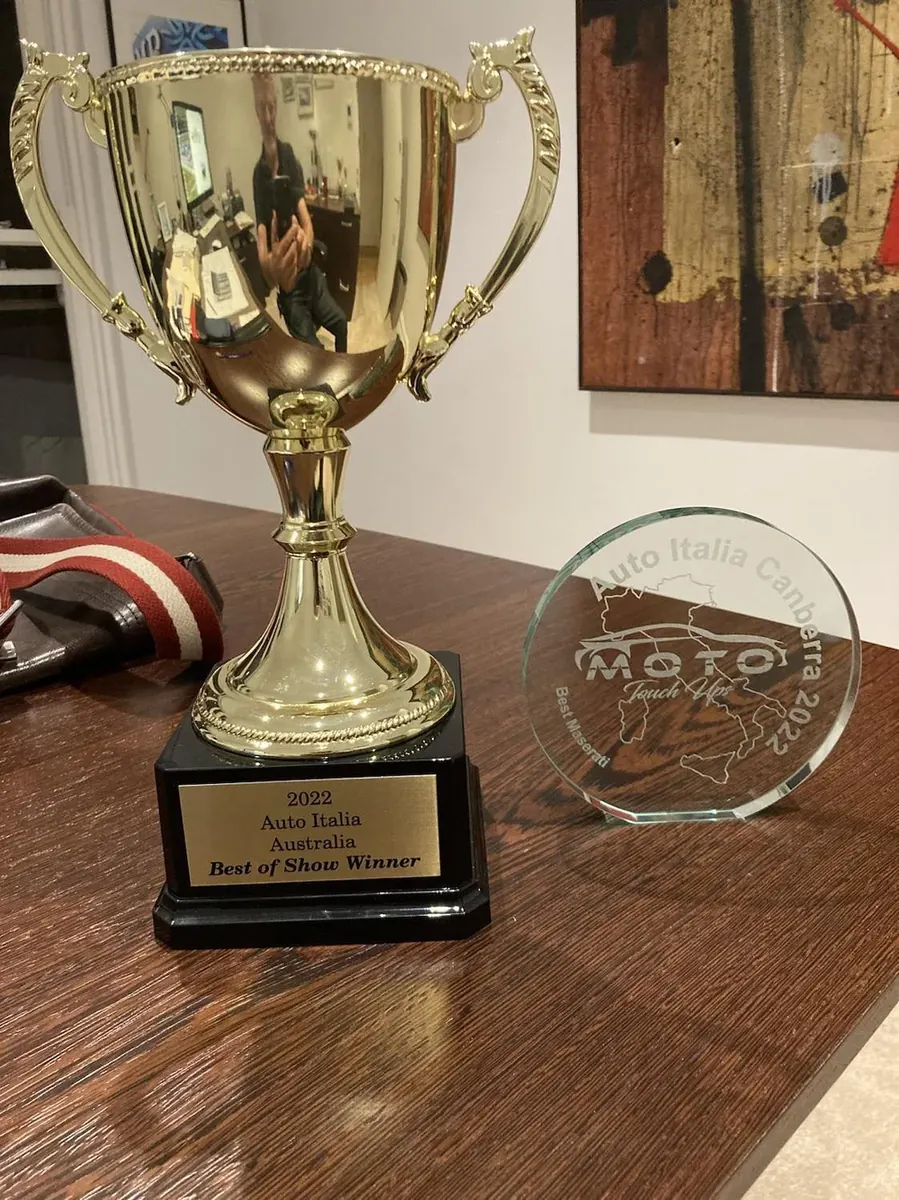 Concours trophy and award on a table